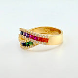 Anillo Carril Cruzados 4.45g / T7 Oro Amarillo 18K