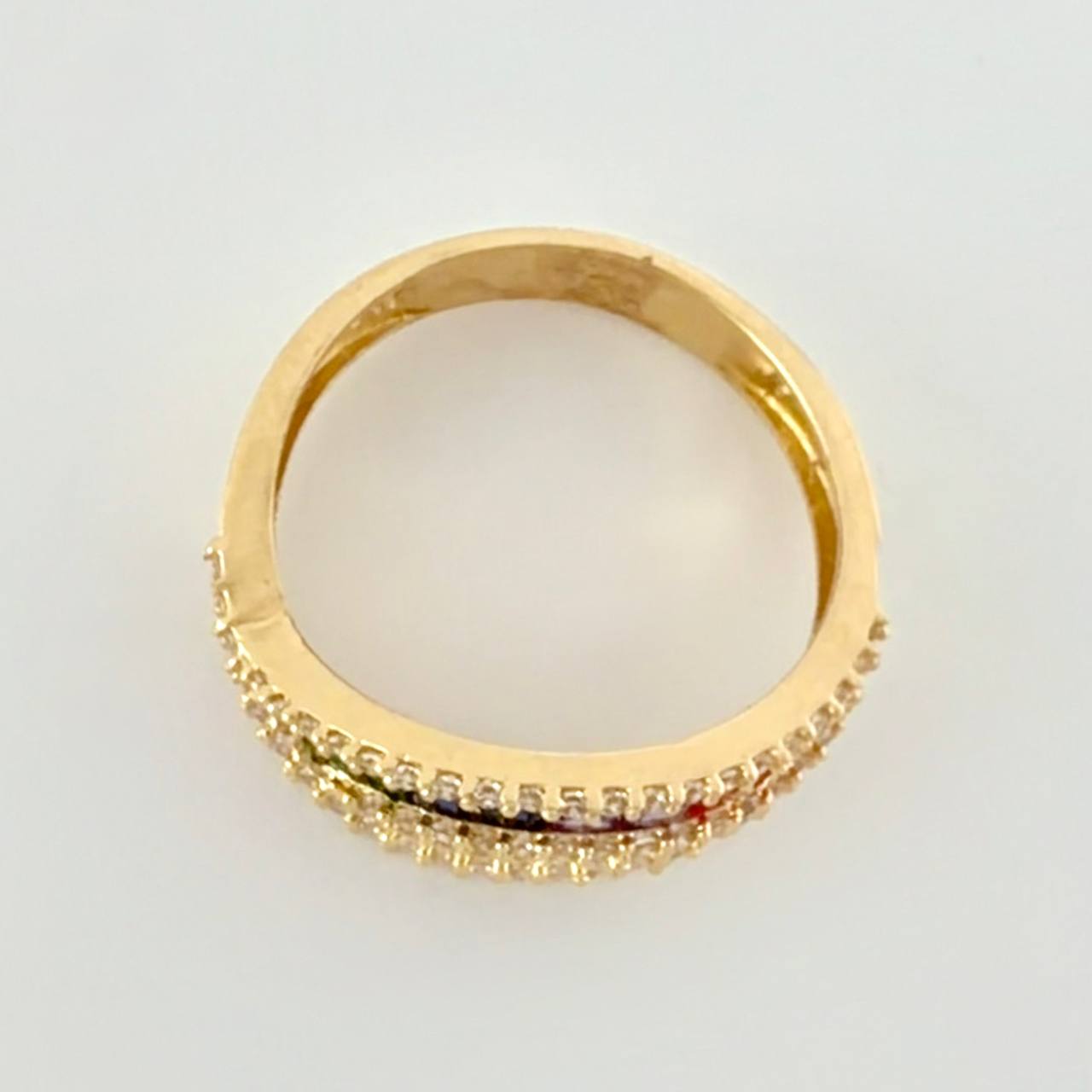 Anillo Carril Cruzados 4.45g / T7 Oro Amarillo 18K