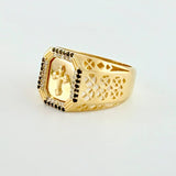 Anillo Cruz Bordeada 8g / T10 3/4 Oro Amarillo 18K