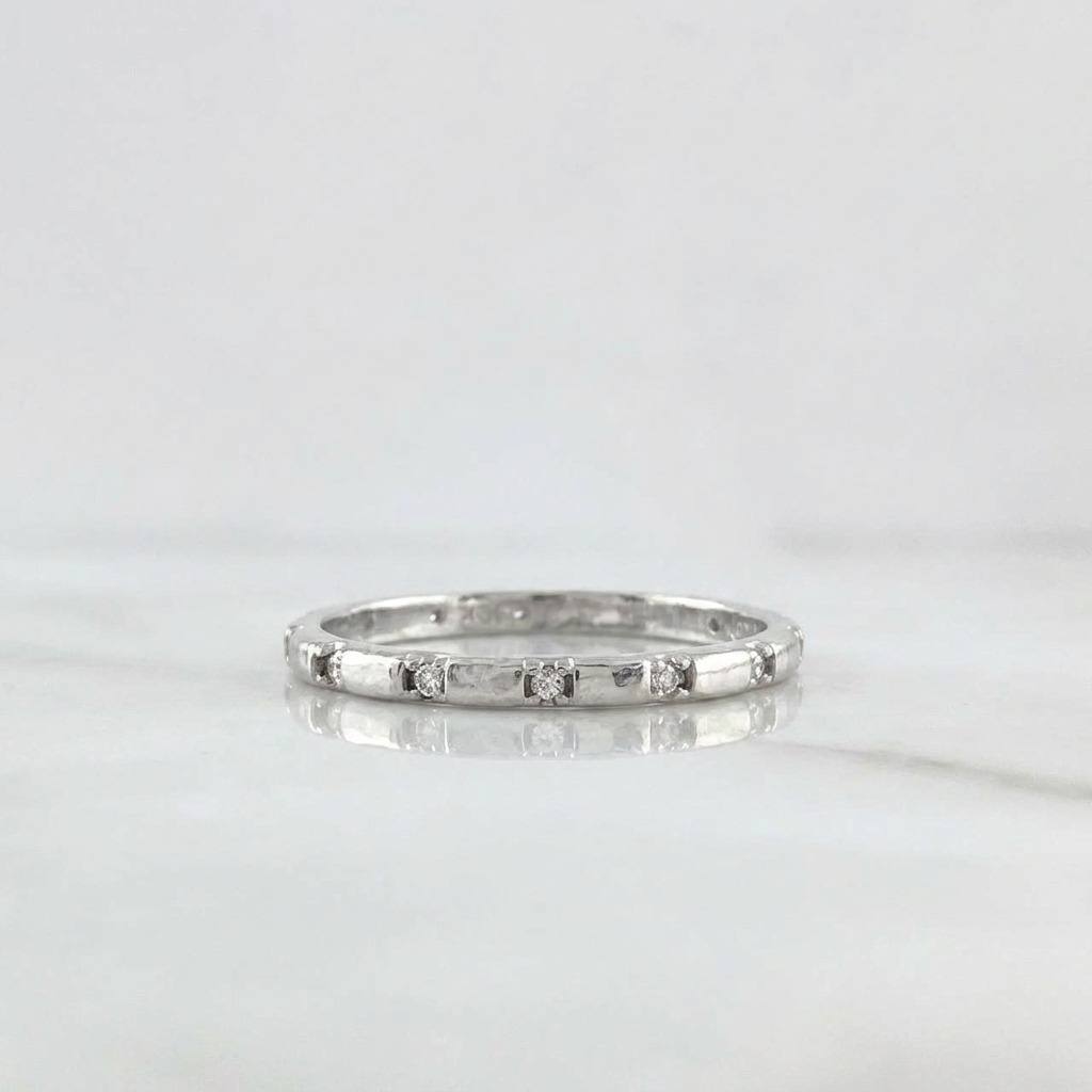 Anillo Churumbela Circonita 1.55g / T6 Oro Blanco 18K