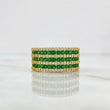 Anillo Triple Carriles Incrustados 5.3g / T7 1/4 Oro Amarillo 18K