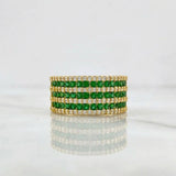 Anillo Triple Carriles Incrustados 5.3g / T7 1/4 Oro Amarillo 18K
