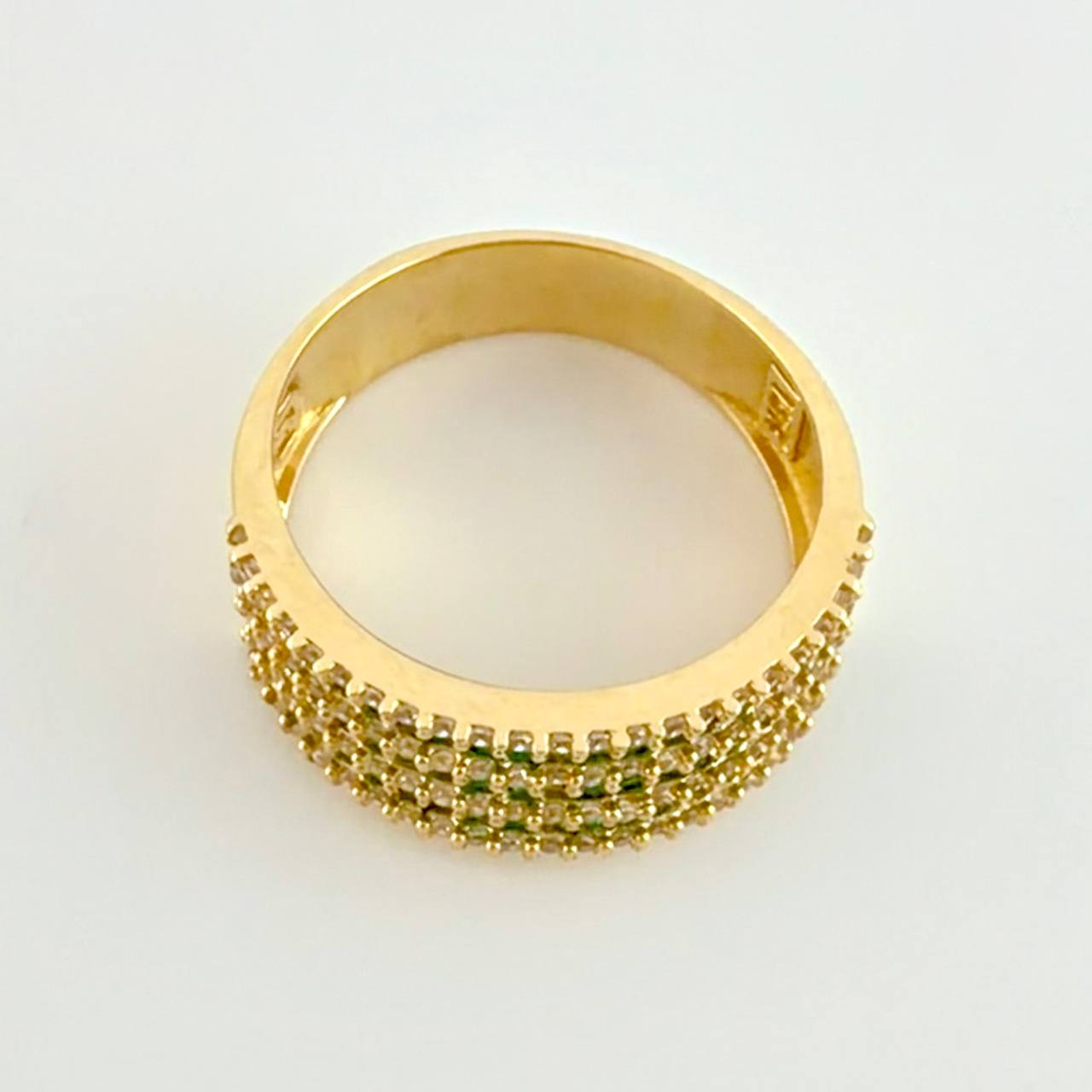 Anillo Triple Carriles Incrustados 5.3g / T7 1/4 Oro Amarillo 18K