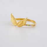Anillo Alas de Angel 1.4g / T6 Oro Amarillo 18K