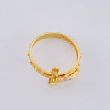 Anillo Cruz Cristo Punteado 3.05g / T7 Dos Oros Amarillo Blanco 18K