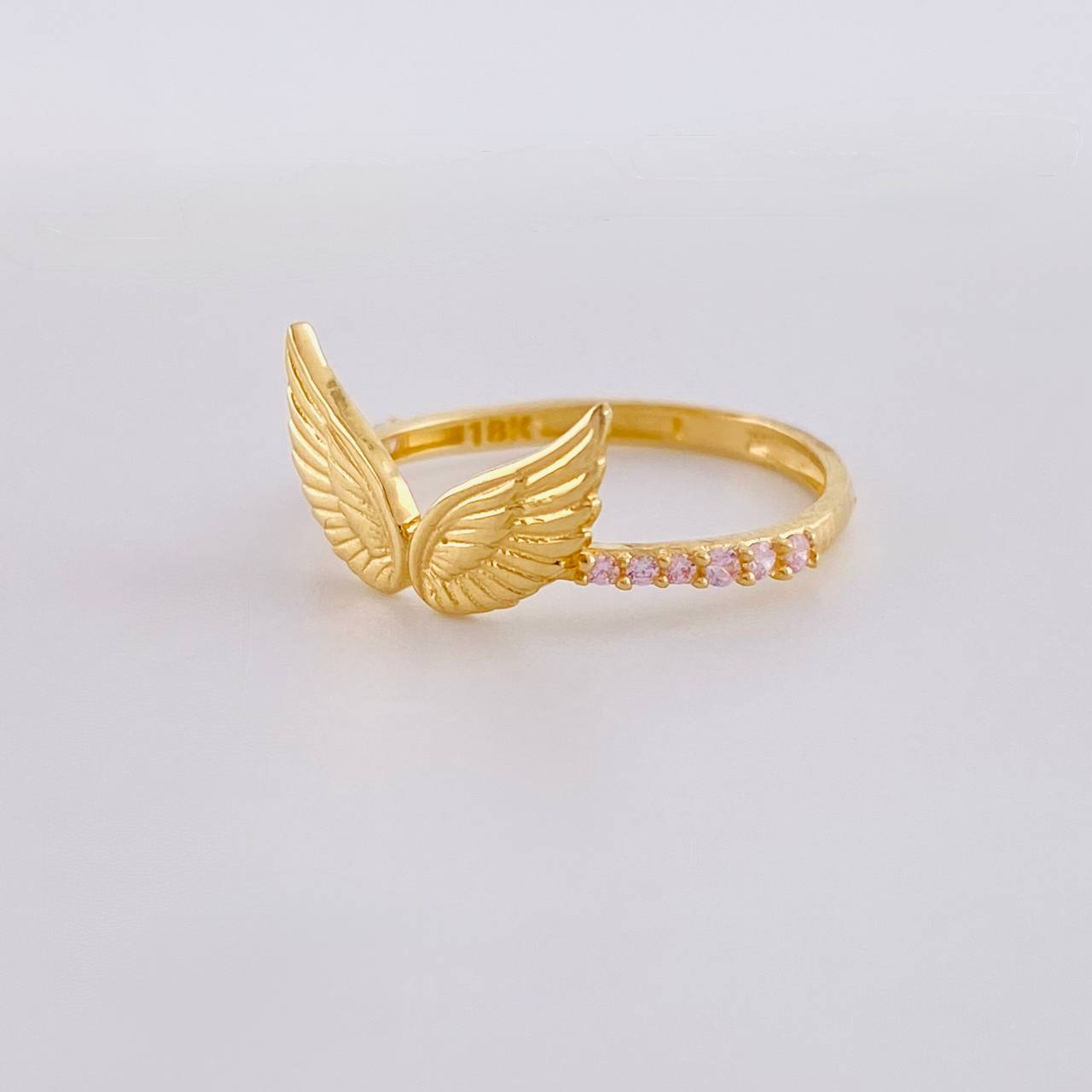 Anillo Alas de Angel 1.3g / T4 3/4 Oro Amarillo 18K