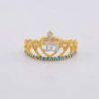 Anillo Corona 15´s 2.1g / T5 1/2 Dos Oros Amarillo Blanco 18K