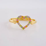 Anillo Silueta Corazon 1.7g / T7 Oro Amarillo 18K