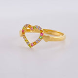 Anillo Silueta Corazon 1.7g / T7 Oro Amarillo 18K