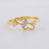 Anillo Corazon Entrelazados 1.4g / T4 1/2 Oro Amarillo 18K