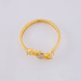 Anillo Corazon Entrelazados 1.4g / T4 1/2 Oro Amarillo 18K