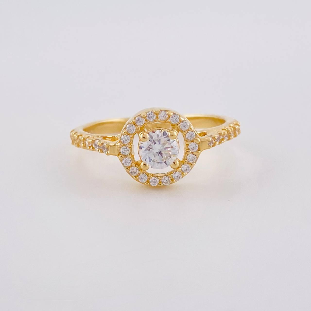 Anillo Halo Redondo 2.3g / T5 1/4 Oro Amarillo 18K