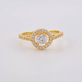 Anillo Halo Redondo 2.3g / T5 1/4 Oro Amarillo 18K