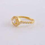 Anillo Halo Redondo 2.3g / T5 1/4 Oro Amarillo 18K