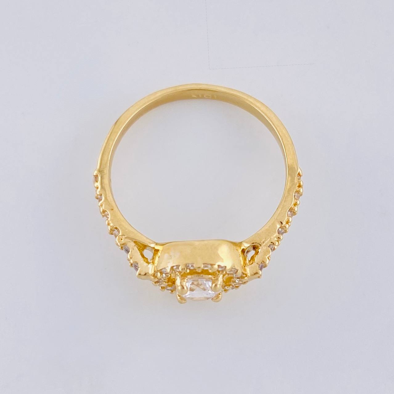 Anillo Halo Redondo 2.3g / T5 1/4 Oro Amarillo 18K