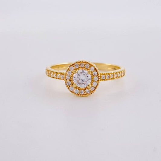 Anillo Halo Canasta 2.15g / T5 3/4 Oro Amarillo 18K