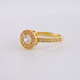 Anillo Halo Canasta 2.15g / T5 3/4 Oro Amarillo 18K