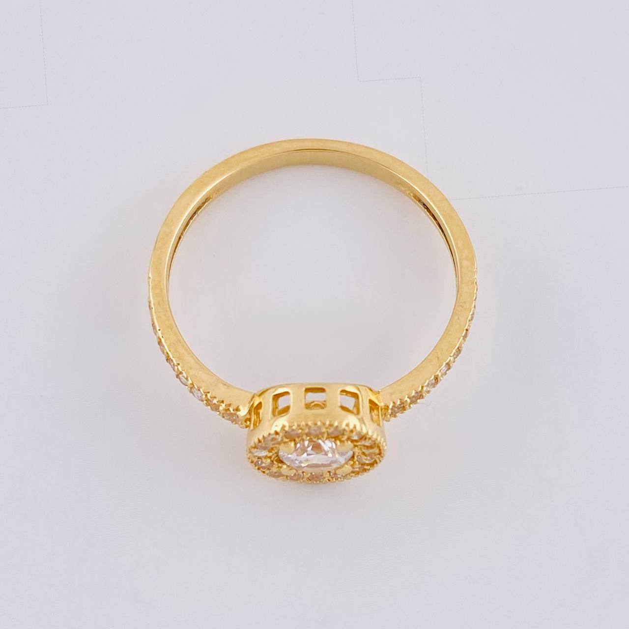 Anillo Halo Canasta 2.15g / T5 3/4 Oro Amarillo 18K
