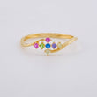 Anillo Lineas Curva Cruz 1.15g / T6 1/4 Oro Amarillo 18K