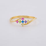 Anillo Lineas Curva Cruz 1.15g / T6 1/4 Oro Amarillo 18K