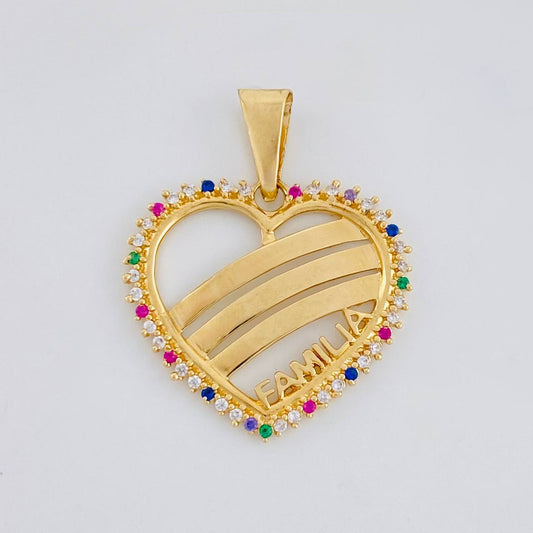 Dije Corazón Familia 3.35g / 3cm Oro Amarillo 18K