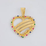 Dije Corazón Familia 3.35g / 3cm Oro Amarillo 18K
