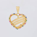 Dije Corazón Familia 3.35g / 3cm Oro Amarillo 18K