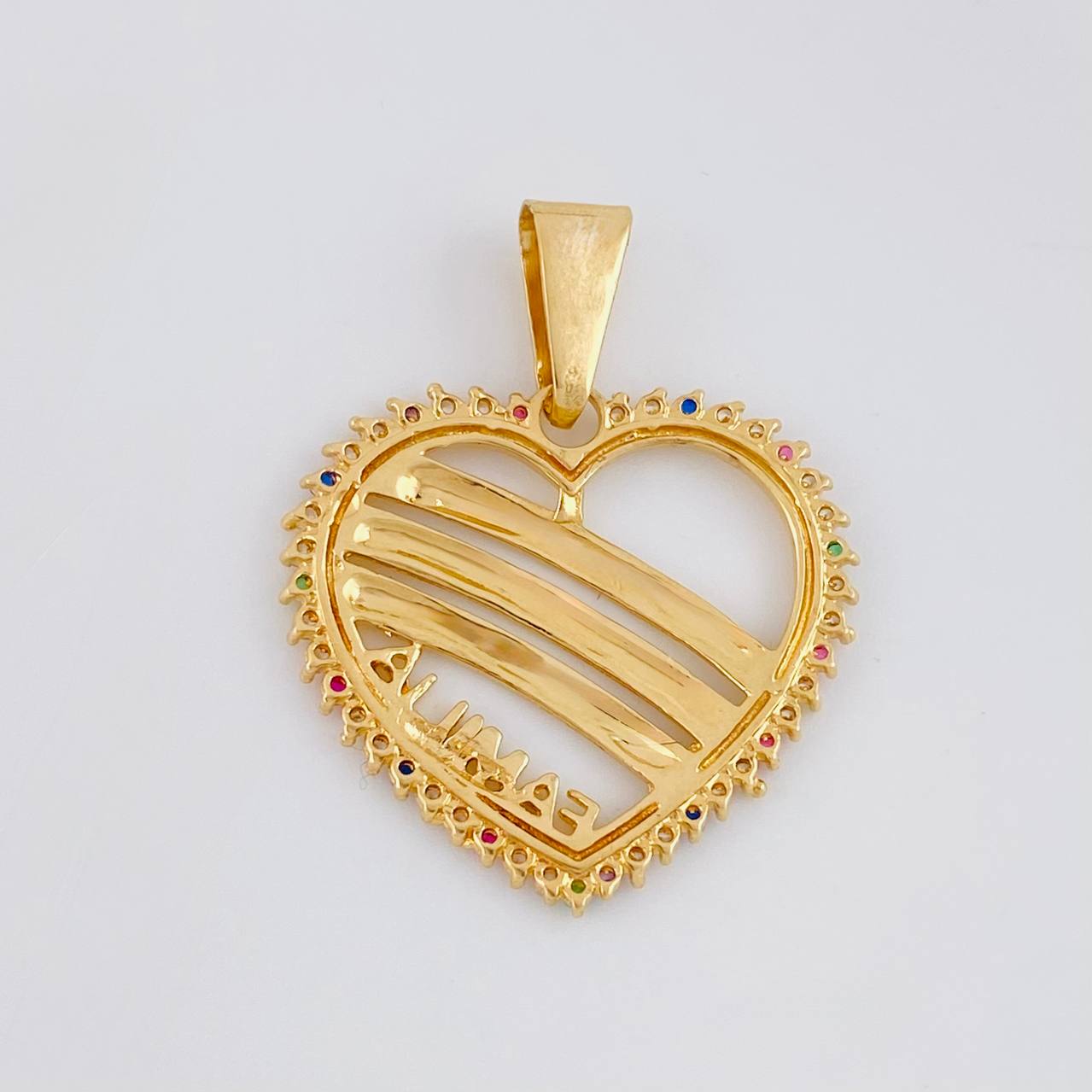 Dije Corazón Familia 3.35g / 3cm Oro Amarillo 18K