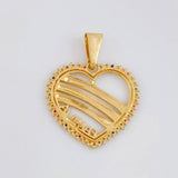 Dije Corazón Familia 3.35g / 3cm Oro Amarillo 18K