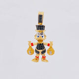 Dije Pato Bolsas Dinero 6g / 3.5cm Dos Oros Amarillo Blanco 18K