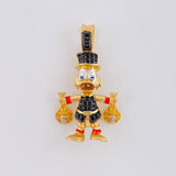 Dije Pato Bolsas Dinero 6g / 3.5cm Dos Oros Amarillo Blanco 18K