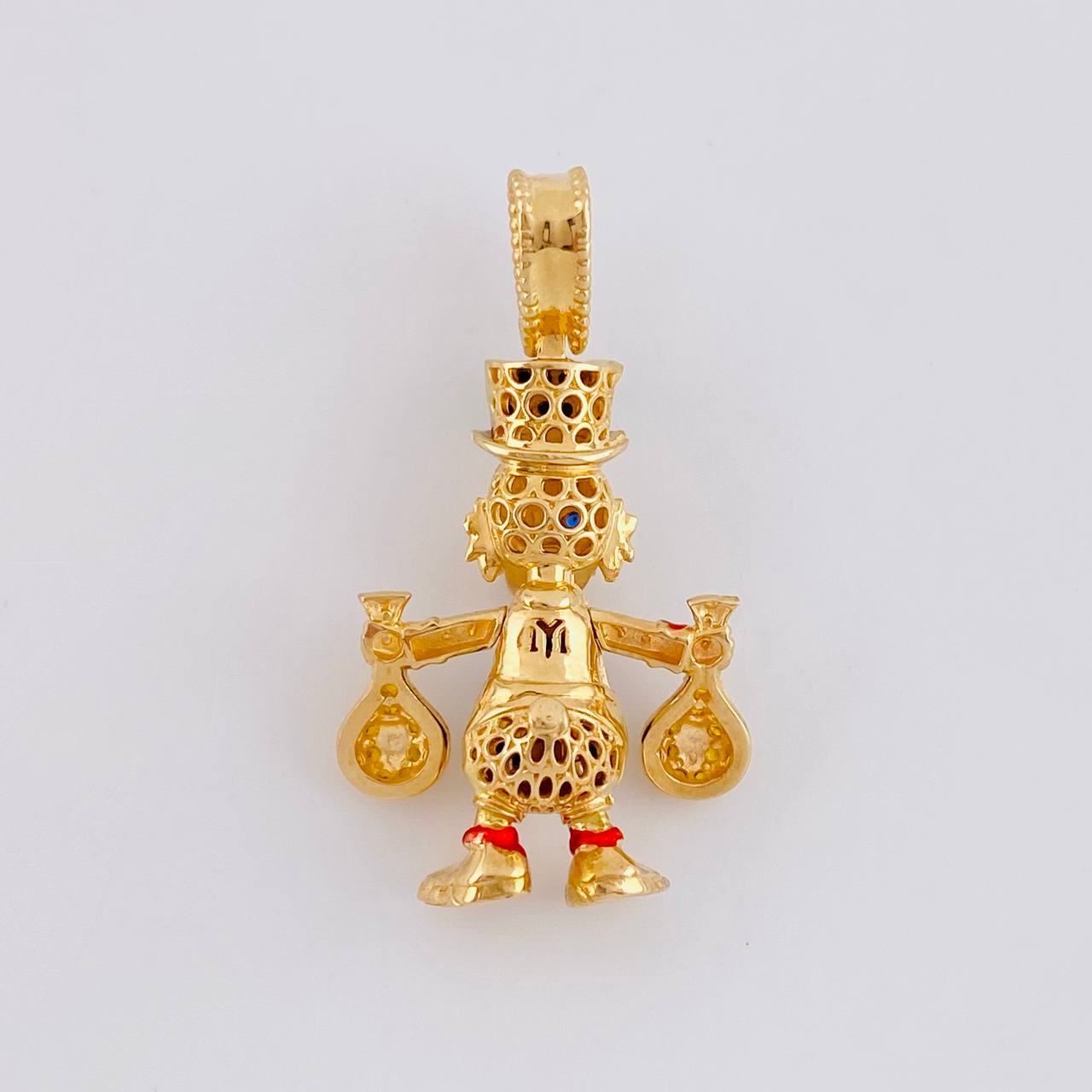 Dije Pato Bolsas Dinero 6g / 3.5cm Dos Oros Amarillo Blanco 18K