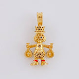 Dije Pato Bolsas Dinero 6g / 3.5cm Dos Oros Amarillo Blanco 18K