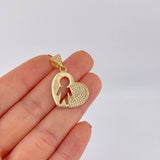 Dije Corazón de Hombre 2.95g / 3cm Oro Amarillo 18K