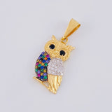 Dije Buho 2.3g / 3cm Dos Oros Amarillo Blanco 18K