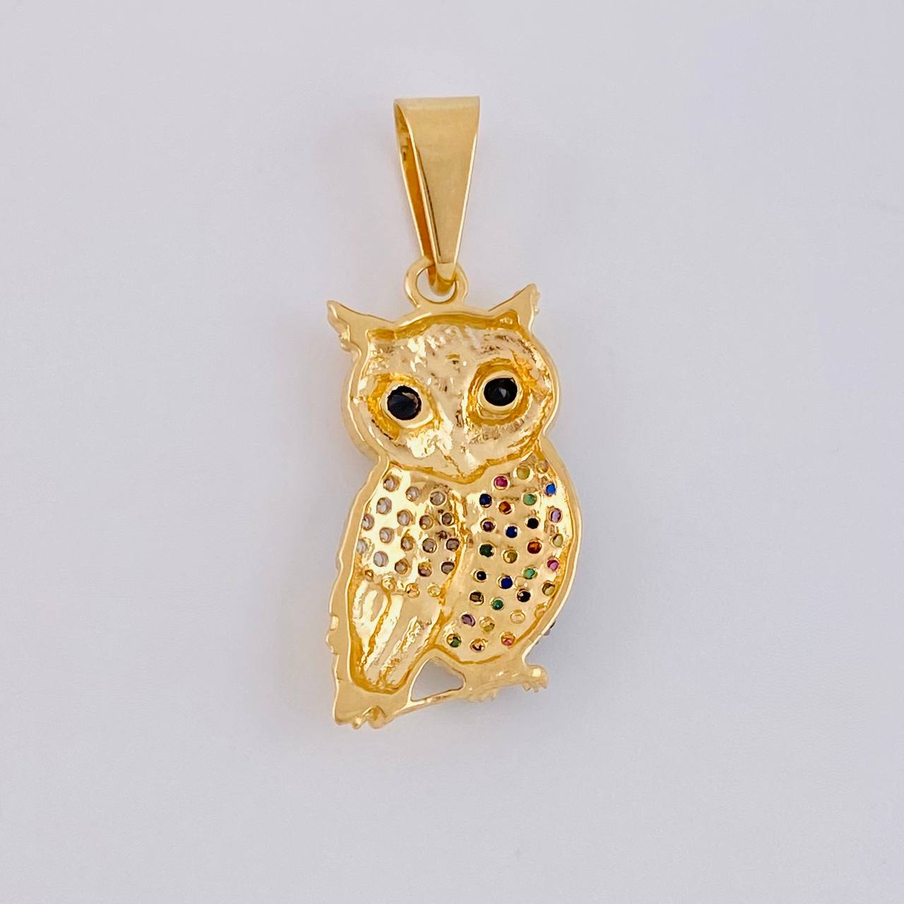 Dije Buho 2.3g / 3cm Dos Oros Amarillo Blanco 18K