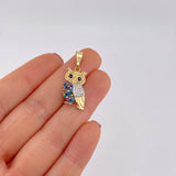 Dije Buho 2.3g / 3cm Dos Oros Amarillo Blanco 18K