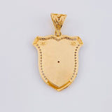 Dije Escudo Espadas Cruzadas 8.7g / 4cm Tres Oros 18K