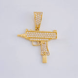 Dije Arma Mini Uzi 3.6g / 3.5cm Oro Amarillo 18K