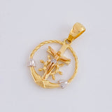 Dije Cruz Cristo Marinero 2.9g / 3cm Dos Oros Amarillo Blanco 18K
