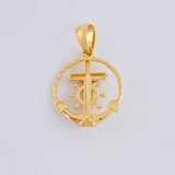 Dije Cruz Cristo Marinero 2.9g / 3cm Dos Oros Amarillo Blanco 18K