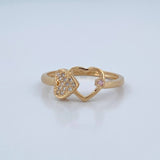 Anillo Corazon Doble 2.25gr / T8 / Oro 18K $