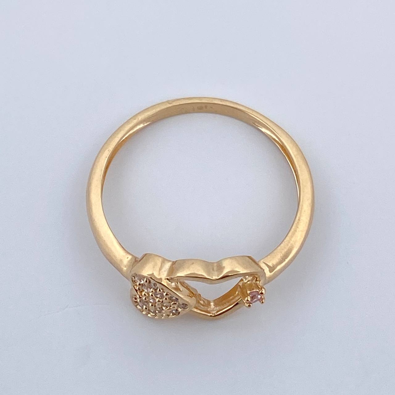 Anillo Corazon Doble 2.25gr / T8 / Oro 18K $