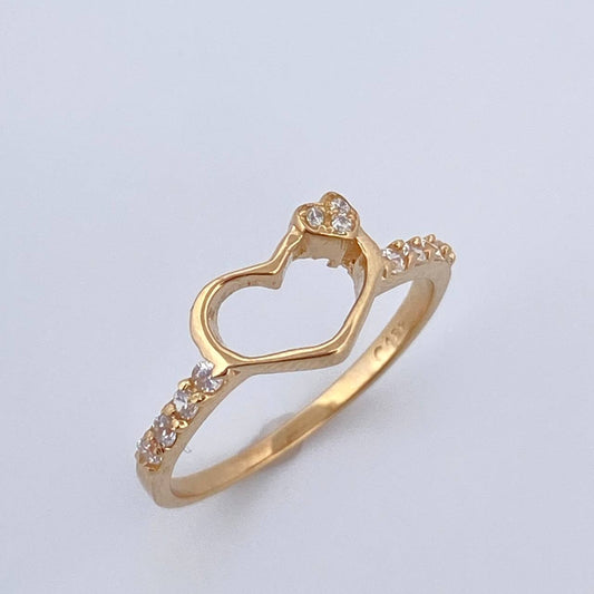 Anillo Silueta Corazon 1.7gr / T5 1/2 / Oro 18K $