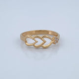 Anillo Doble Corazon Gota 1.95gr / T7 3/4 / Oro 18K $