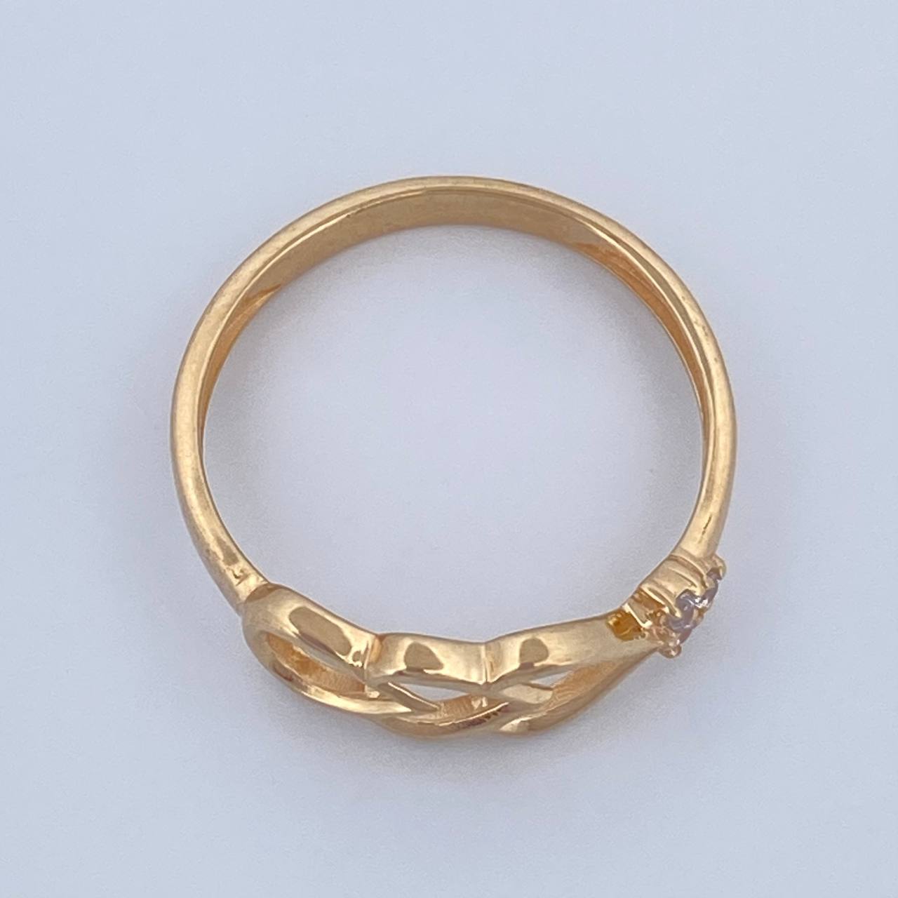 Anillo Doble Corazon Gota 1.85gr / T7 / Oro 18K $