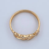 Anillo Doble Corazon Gota 1.85gr / T7 / Oro 18K $
