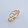 Anillo Doble Corazon Gota 1.95gr / T7 3/4 / Oro 18K $