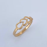 Anillo Doble Corazon Gota 1.85gr / T7 / Oro 18K $
