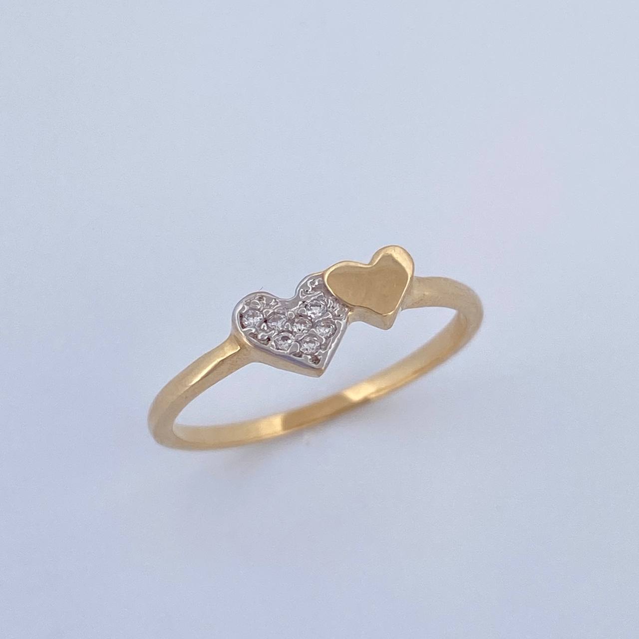 Anillo Corazon Doble 1.3gr / T5 1/2 / Oro 18K $